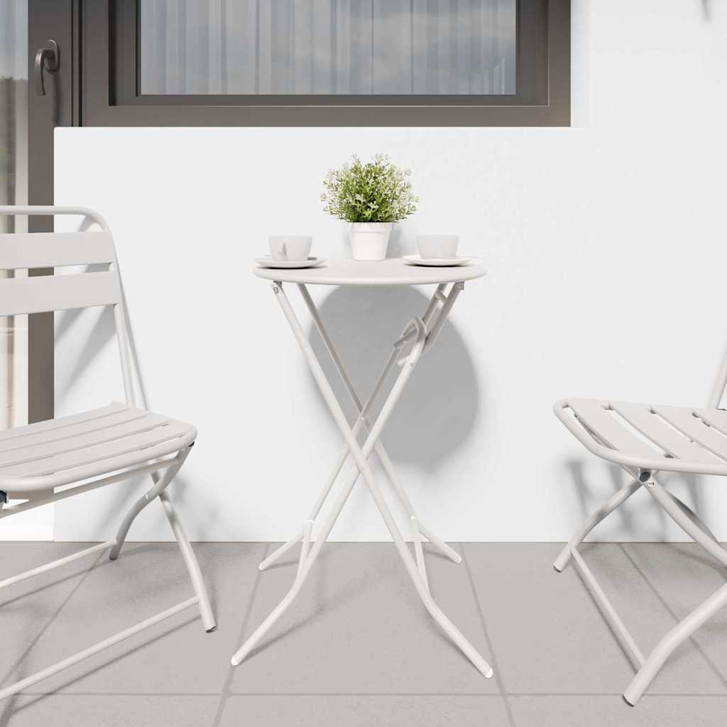 Garden Table Folding White 50 x 50 x 72 cm Steel